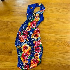 Blue Floral BodyCon Dress